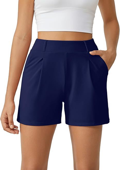 Picture of 2025 Amazon Women's Shorts Fashionable High Waist Casual Easiest for Match Summer with Pockets Fitness Sports Yoga
