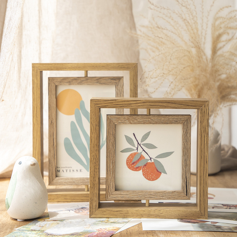 Picture of Simple 6-inch 7-inch decorative table living room bedroom album Frame photo frame photo frame carved logo bedroom