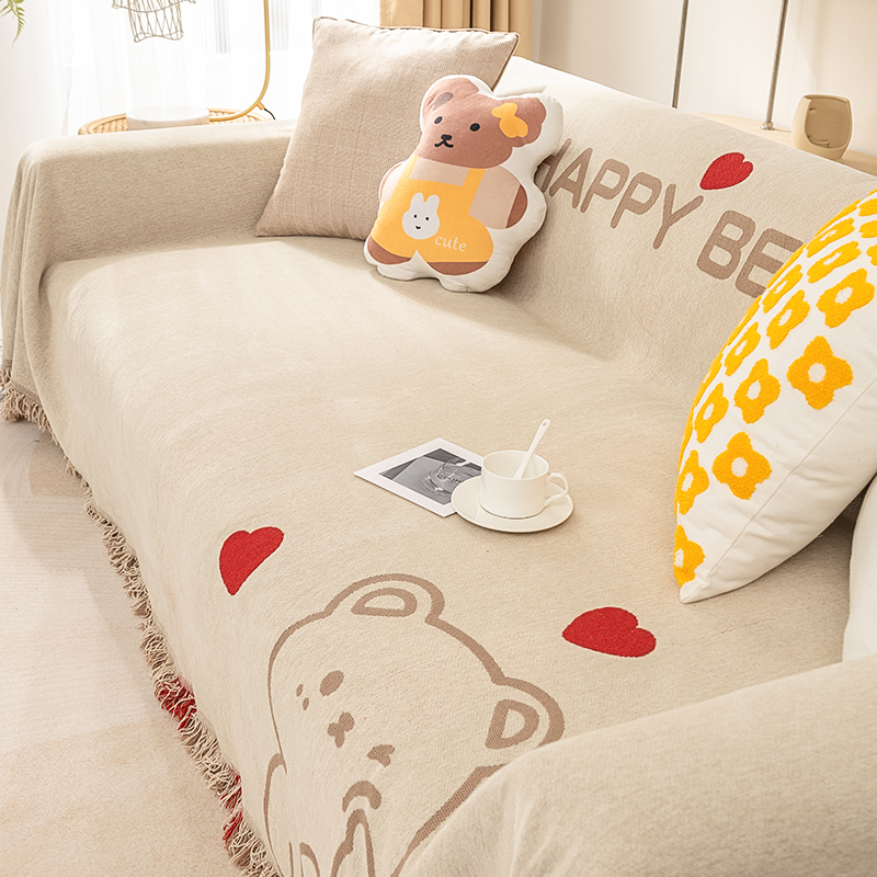 Picture of ins style chenille lazy sofa cover cloth Four Seasons universal sofa towel all-inclusive multifunctional cover sofa cushion