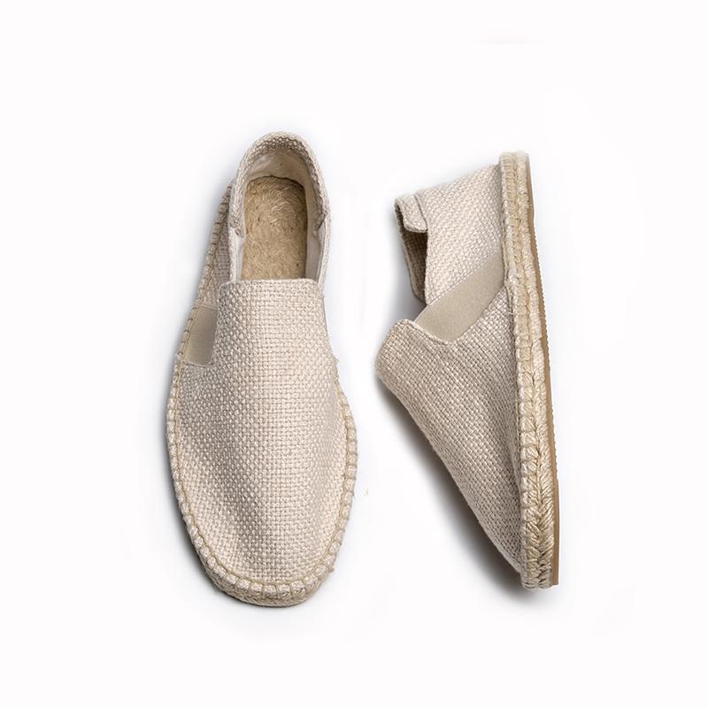 Chinese Style Men's Shoes Linen Sole Cloth Shoes Summer Breathable Sweat Absorbing Odor Deodorant Slip-on Lazy Shoes Cotton Linen Casual Straw Shoes