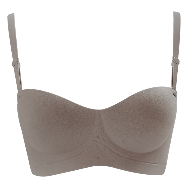 Half cup underwear women's small chest push-up special one-piece fixed Cup without steel ring breast non-slip seamless bra