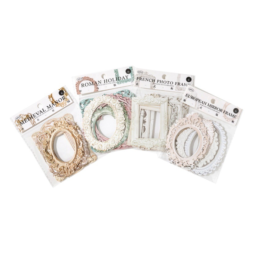 Mo Mo Romantic Encounter Series Relief Collage Card Retro Hollow Photo Frame Hand Account Photo Decoration Base Material