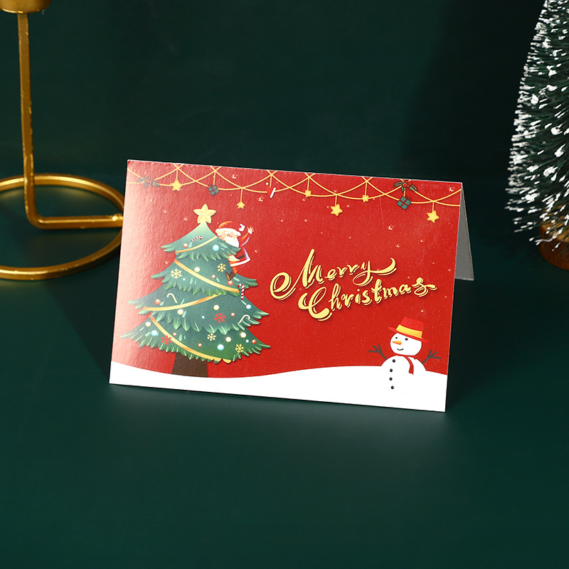 Picture of Cross-Border Amazon Christmas Greeting Card Christmas Eve Handwritten Blessing Card Flower Gift New Year Gift Card Manufacturer