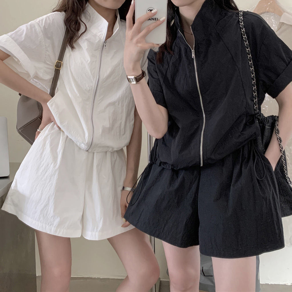Picture of Casual Sports Suit for Women 2024 Summer New Style High-End Loose Pink Sun Protection Clothing Lightweight Shorts Two-Piece Set