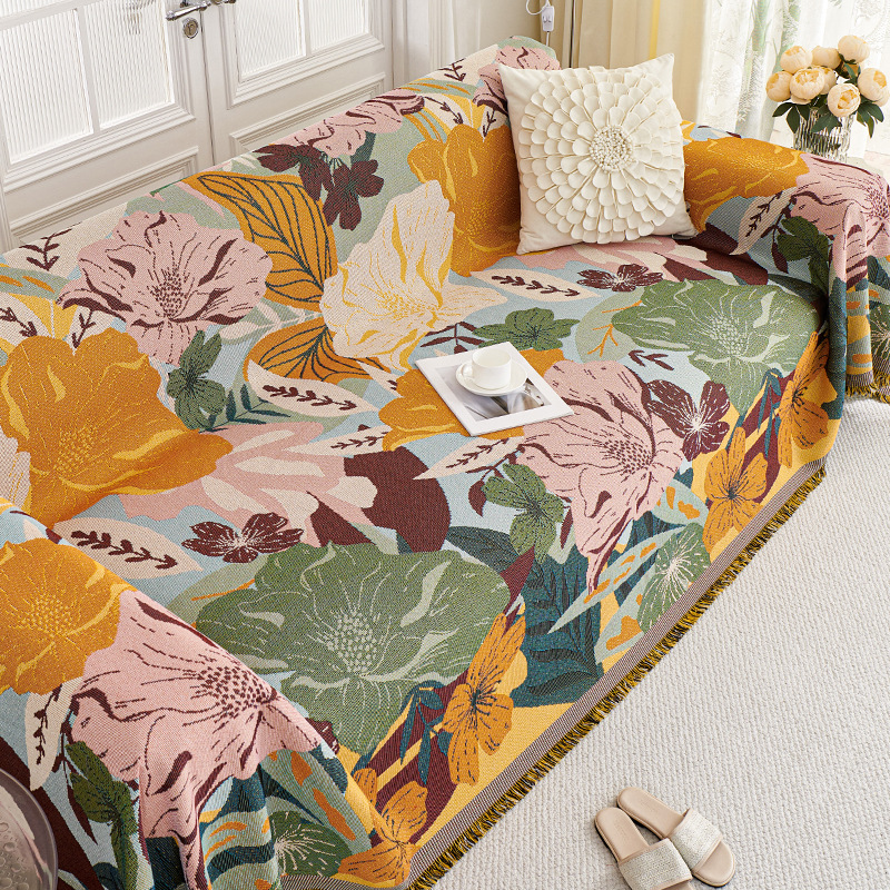 Sofa cover cloth 2024 new vintage high-end sense full cover universal sofa cover dustproof four seasons universal sofa towel