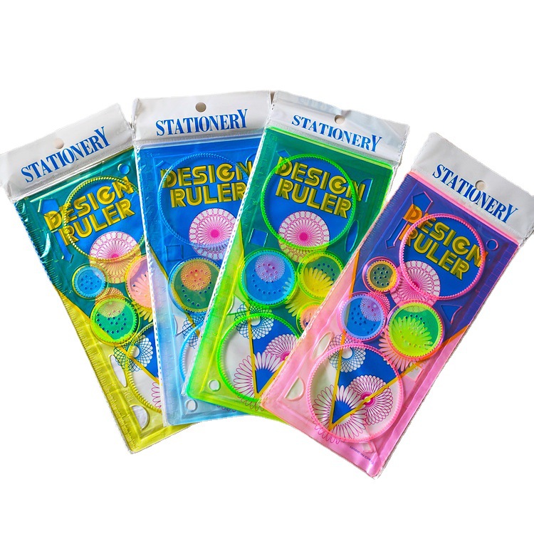 diy creative magic kaleidoscope ever-changing sketchboard ruler children's educational drawing painting kaleidoscope set ruler