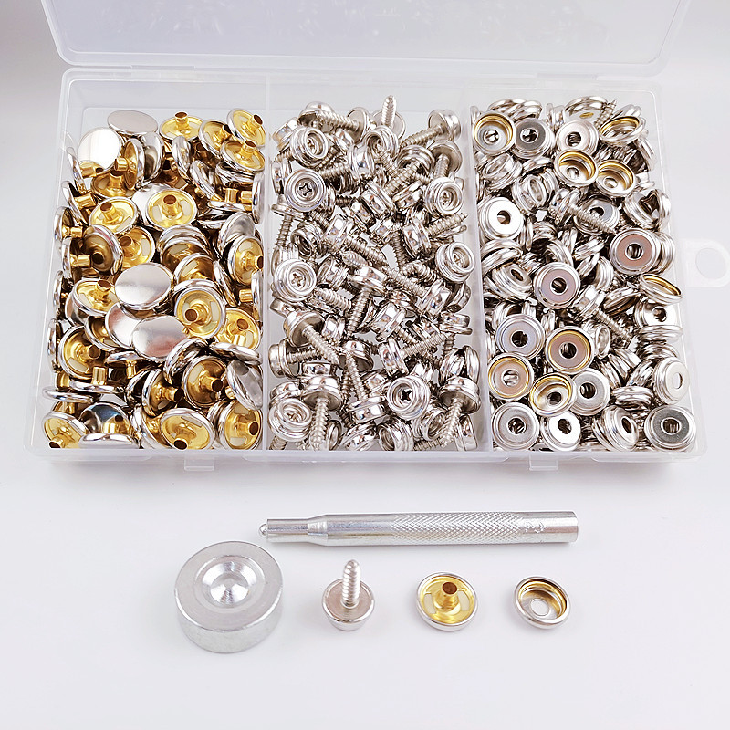 100 sets of stainless steel screws large white buckle copper 201 snap buckle suit installation tool tarpaulin metal fixing snap buckle