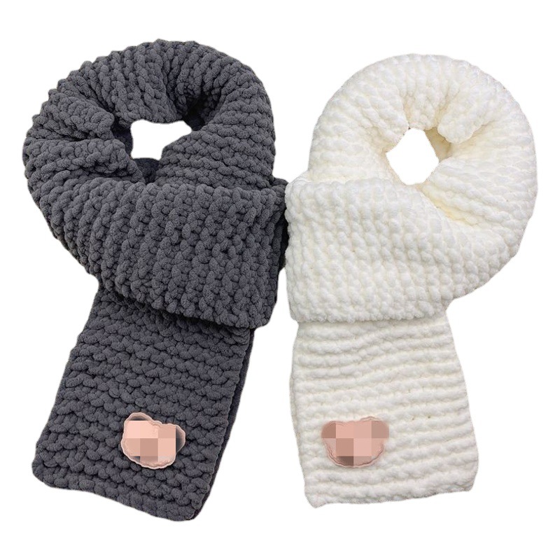 Jade Gui Dog Bear Scarf Wool Handmade Scarf for Girlfriend diy Gift Ice Line Knitted Material Bag