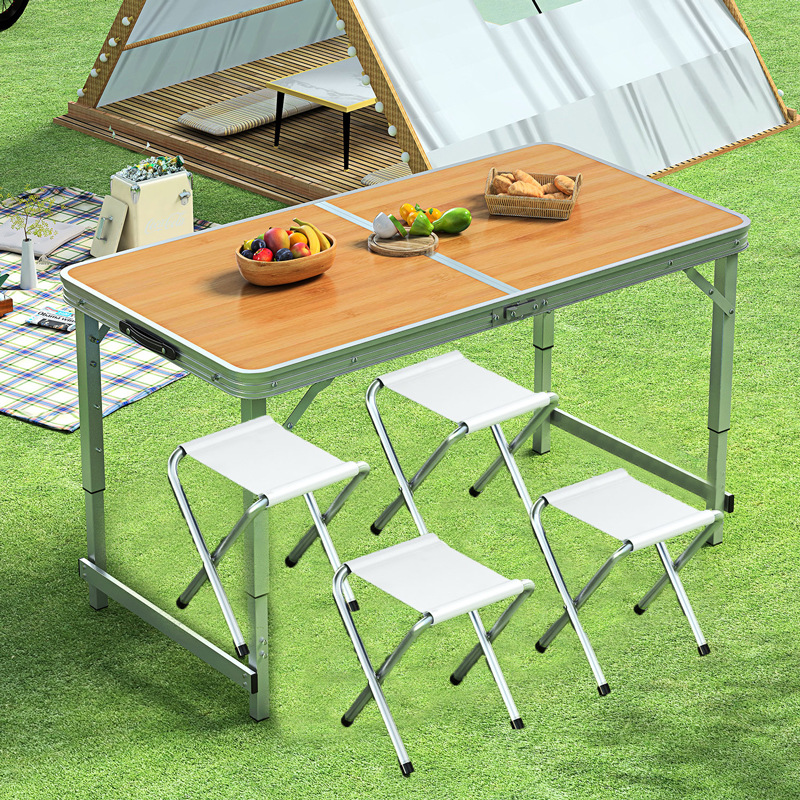 Picture of Outdoor Table Portable Aluminum Alloy Foldable Dining Table Folding Table and Chair Picnic Small Table Stall Table Round Square Tube Table