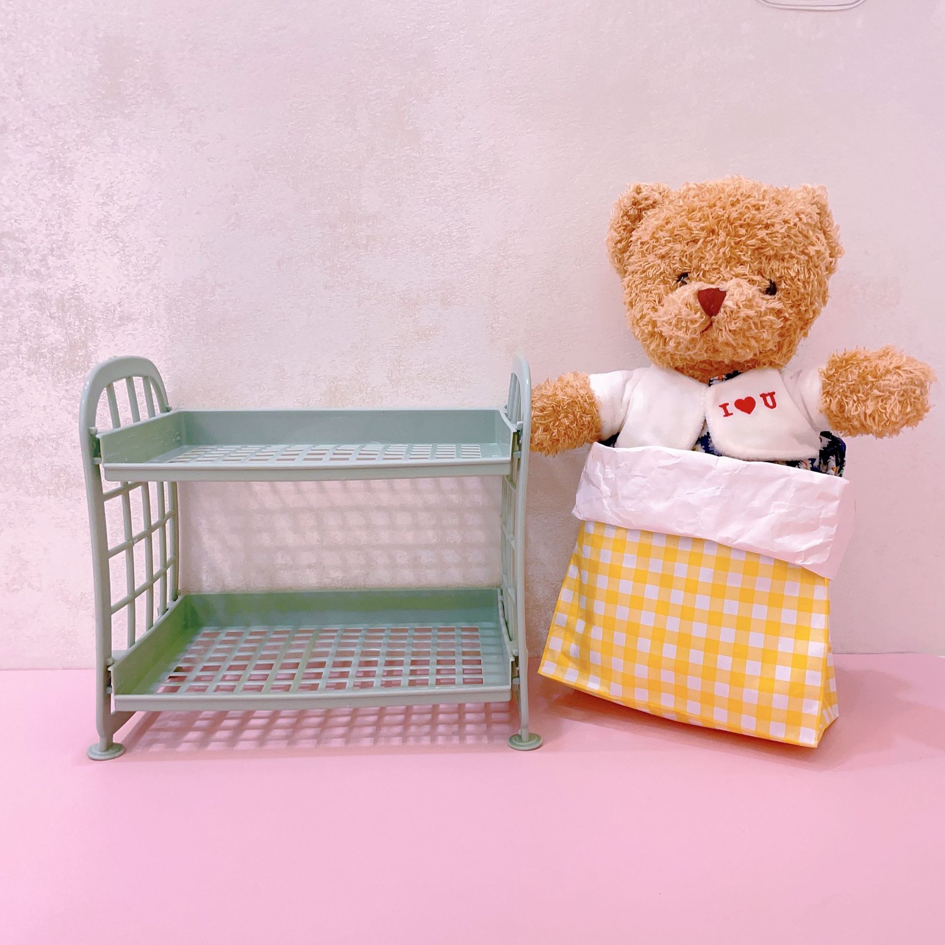 Picture of ins Desktop Storage Rack Household Bedroom Cosmetic Storage Rack Multi-Layer Student Dormitory Desk Filing Rack