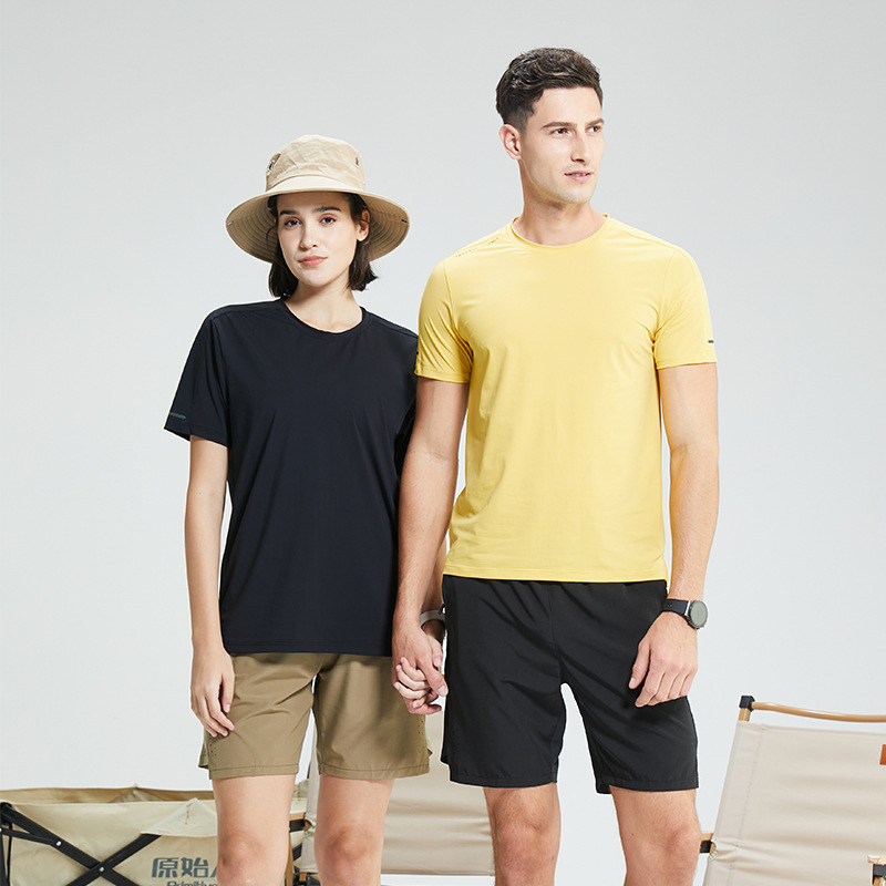 Picture of Summer Round Neck Solid Color Quick-drying Ice Silk Breathable T-shirt Men's Outdoor Casual Sunscreen Running Short-sleeved Top