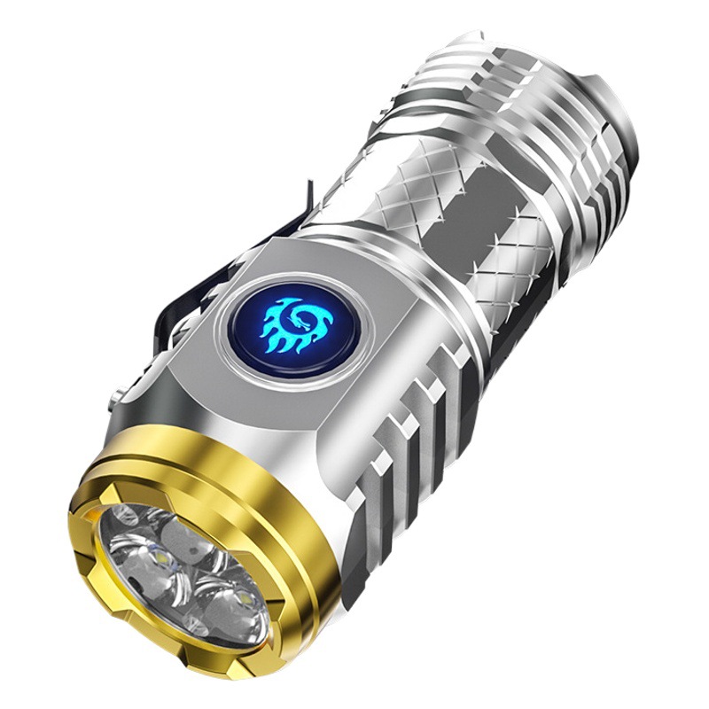 Hot sale S60 three-eye monster flashlight strong light long shot outdoor home multi-gear dimming portable flashlight