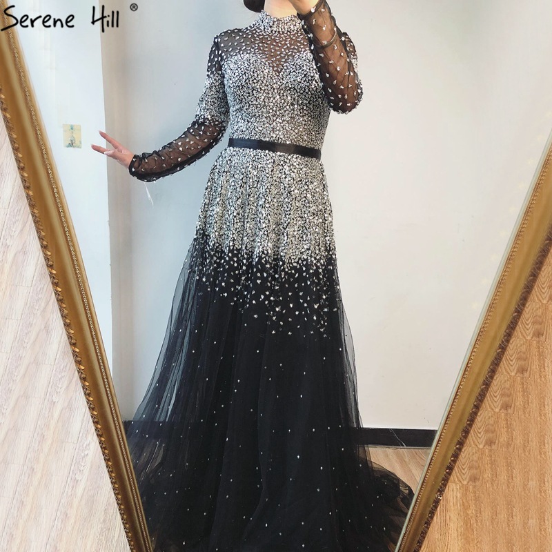 Picture of 2021 new diamond sequins high-end atmosphere long sleeve luxury annual party elegant evening dress dress LA70066