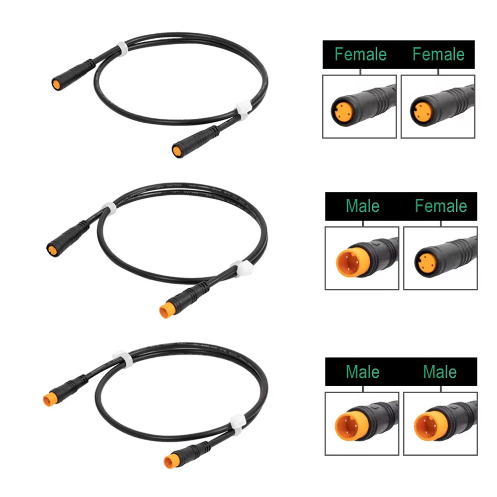 3-pin sensor thumb throttle extension for BAFANG electric bicycle waterproof connector cable