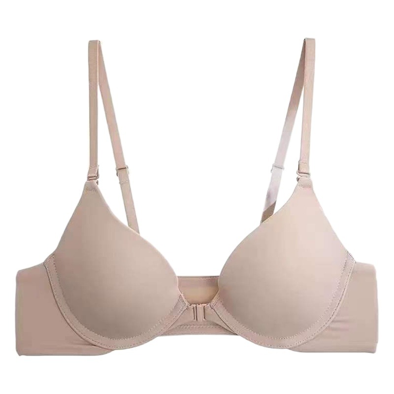 Seamless Underwear Women's Front Buckle Thin Steel Ring Anti-sagging Large Chest Small Chest Push-up Bra Set