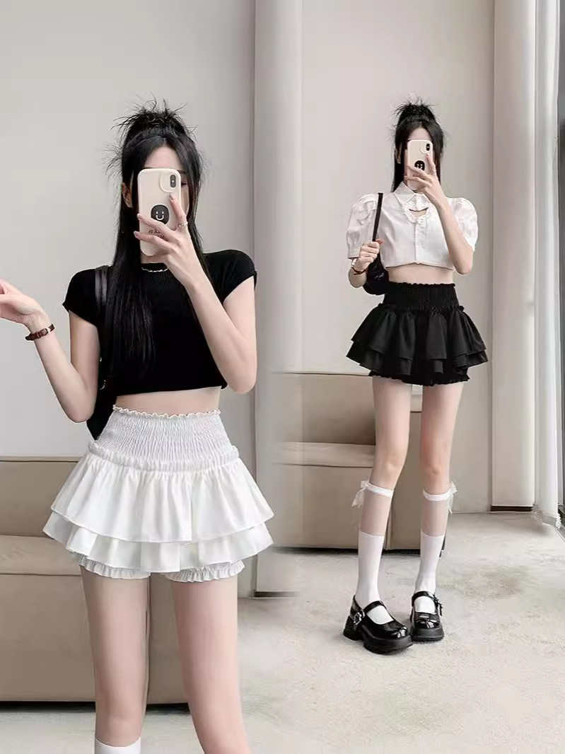 New Sweet Tutu Skirt Half-length Skirt Small People Pleated Cake Short Skirt Skirt Women's White Skirt Summer Vintage