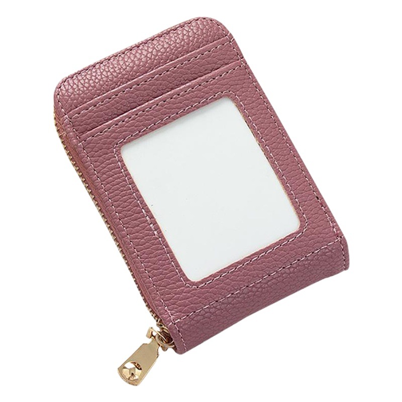 Picture of Card Bag Women's Korean-style New Anti-degaussing Solid Color Driver's License Mini Simple Multi-functional Compact Card Bag Card Cover for Women
