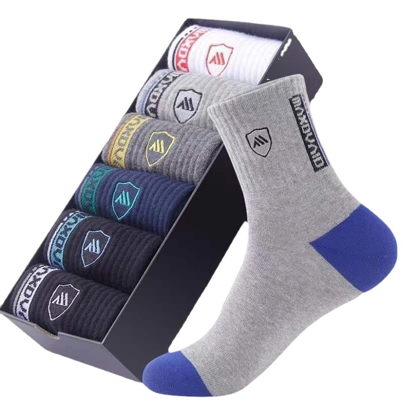 Men's Socks Long Shield Socks Sweat-Absorbent Business Casual Men's Mid-Calf Sports Socks Comfortable in Autumn and Winter