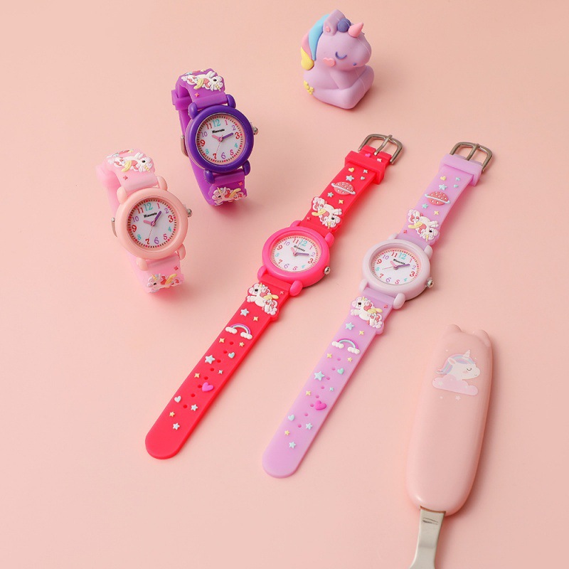 Picture of 2024 New Cartoon Children Unicorn Watch Cute Girl Electronic Watch Student Quartz Watch Prizes Gift