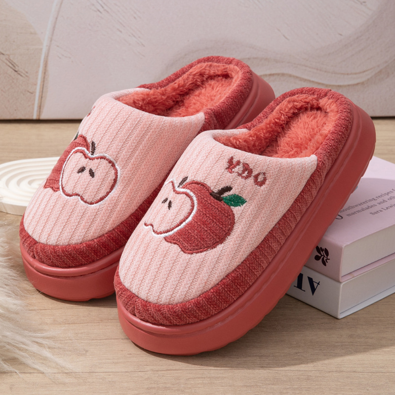 Cross-border cotton slippers for women, new for home couples, fleece-lined warm, thick soles, non-slip, odor-free, quick foot shaking, hot-selling slippers for men