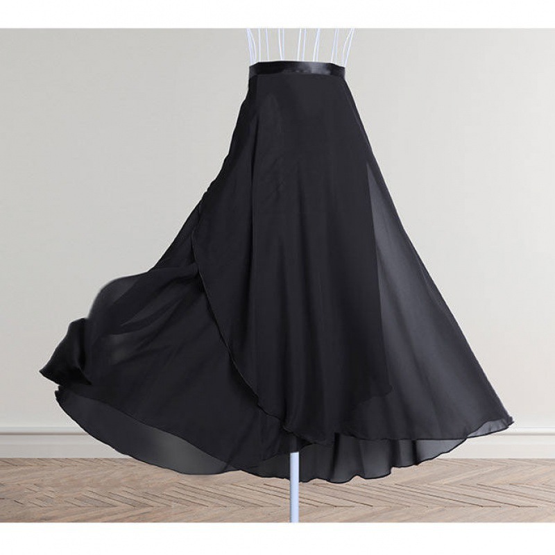 Dance Skirt Classical Dance Practice Dress Women's Adult Ballet Skirt One-piece Lace-up Dance Veil Skirt Long Chiffon Dress