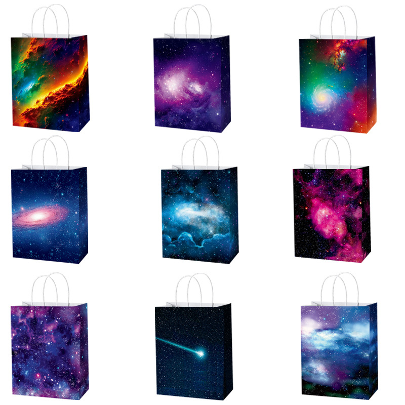 Amazon new starry sky paper bag clothing shopping goods portable gift packaging clothing gift packaging gift bag
