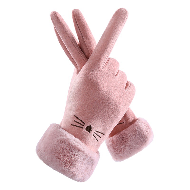 Woolen Winter Gloves, Warm Women's High-Looking Velvet Thickeneded Touch Screen Cycling and Skiing Lady's Fashionable Gloves