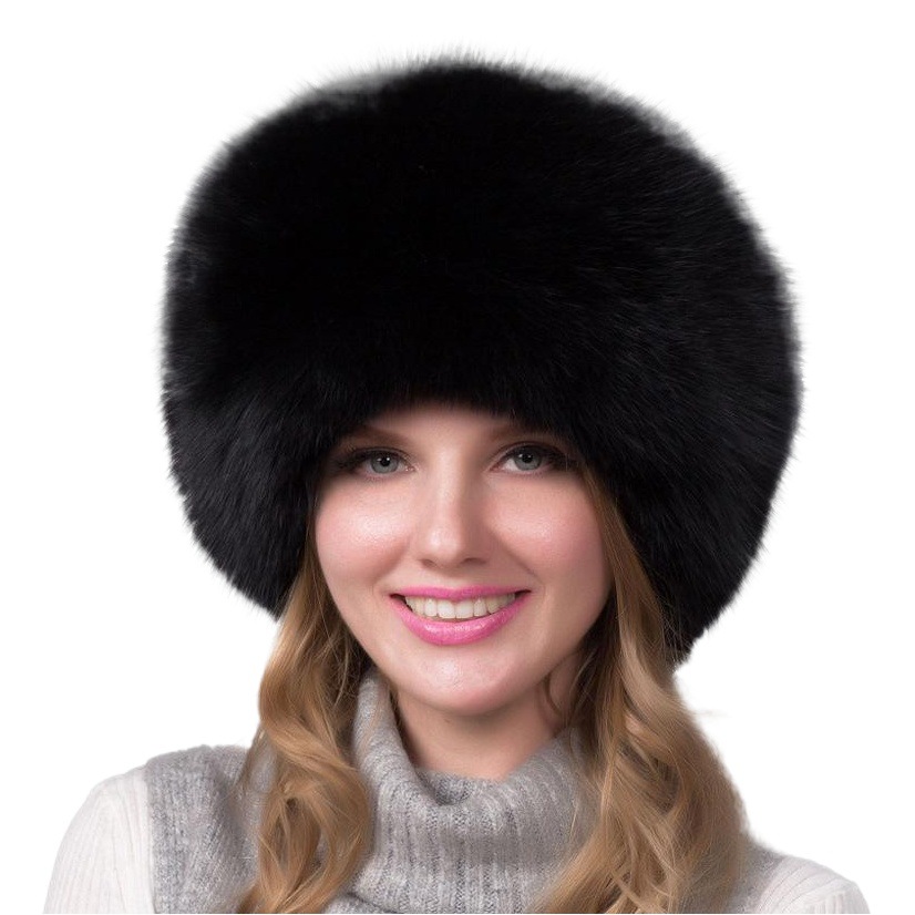 Foreign Trade Fox Fur Hat All-match Women Warm Big Round Hat Fox Fur Thickened Mongolian Hat for Autumn and Winter 20