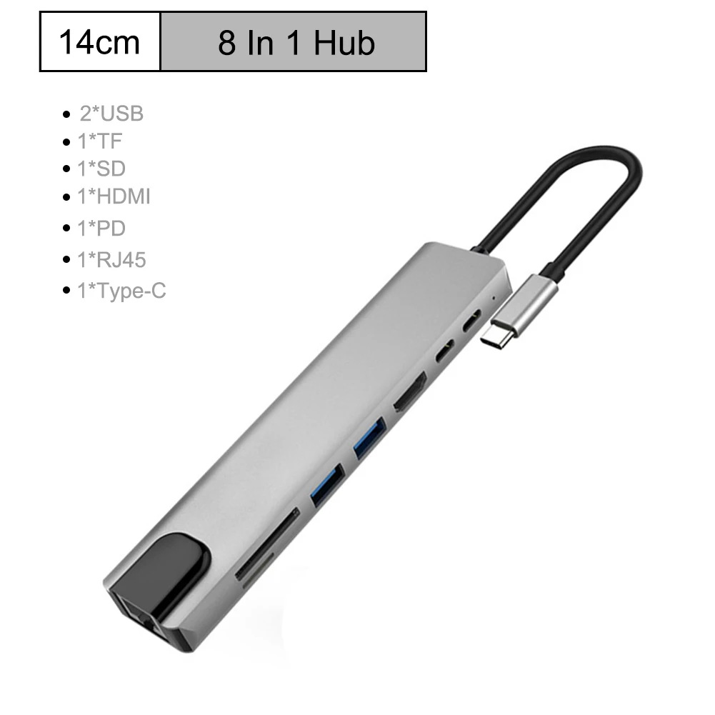 Picture of Cross-Border Type-C Docking Station with Ethernet Port, USB Multi-Port Expansion Dock, USB Hub Wholesale, Multi-Interface