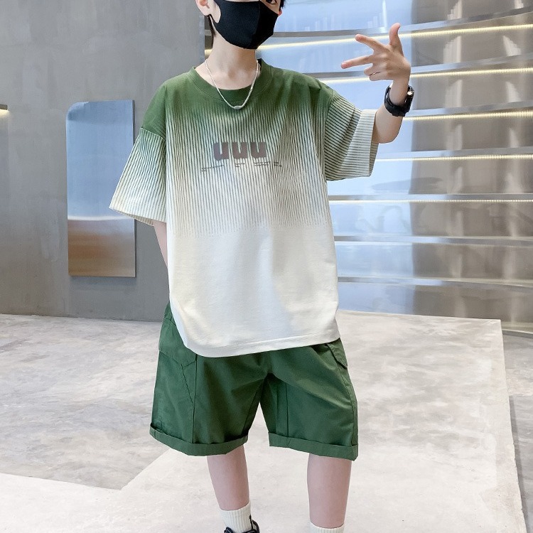 Children's clothing Boys' short-sleeved T-shirt summer 2023 new children's middle and big children's shirt summer boys' all-match summer fashion t