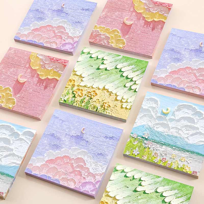 Landscape sticky note girl's heart note paper with sticky journal note note high-looking message note note n times Note