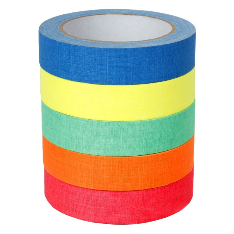 Large Roll of Uv Fluorescent Cotton Tape for Film and Television Performance Stage Marking, Decoration, Easy to Tear, Strong Adhesive Tape with High Viscosity
