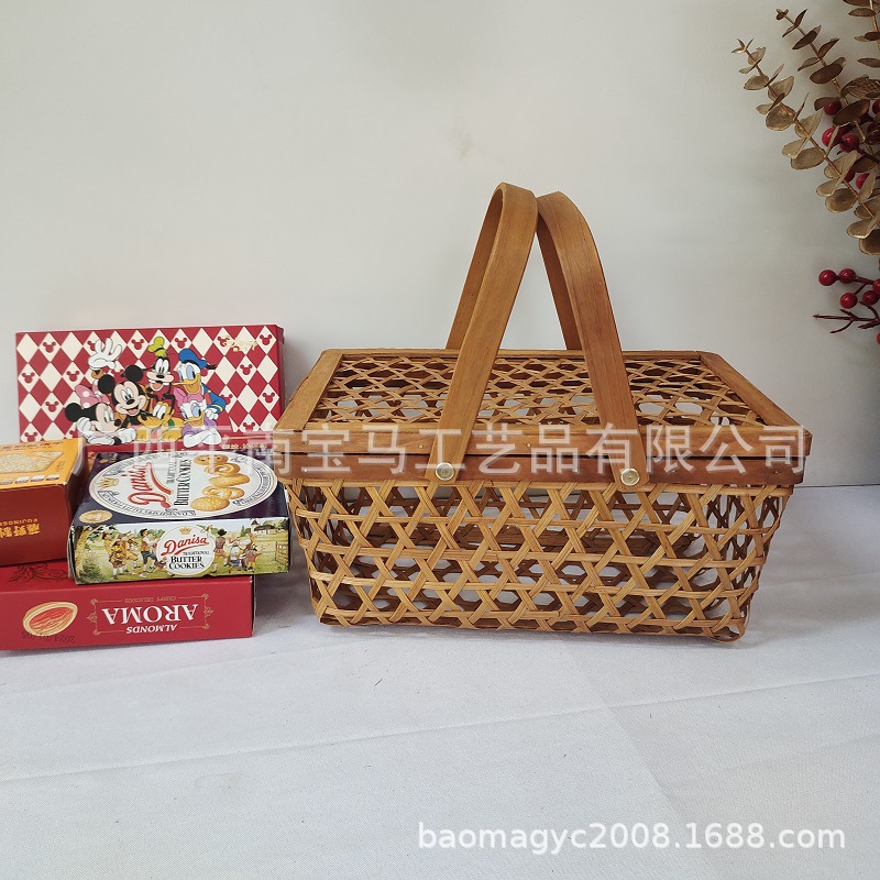 Holiday Wedding Souvenir Basket Packaging Basket Wood Chip Basket Creative Gift Handmade DIY Wedding Candy Box