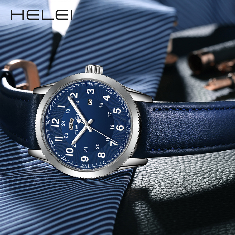 Picture of Foreign Trade New 2024 Outdoor Sports Quartz Watch Men's Watch Genuine Leather Strap Live Broadcast Non-Mechanical Watch