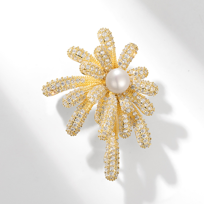 Picture of Sky luxury jewelry high-end brand heavy industry hot natural pearl fireworks brooch can be used for batch testing certificate