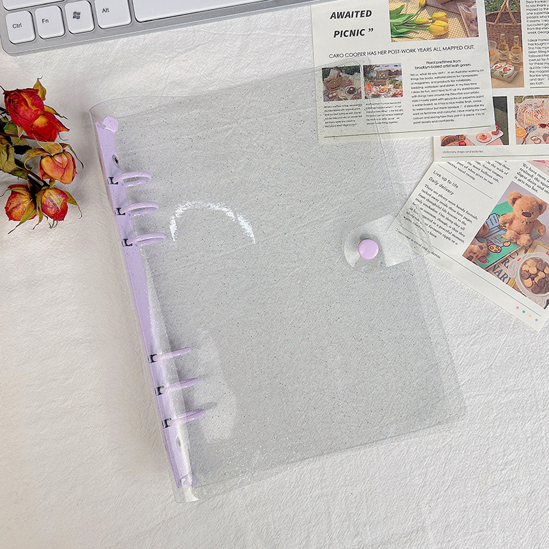 Picture of Ready-Made Pvc Transparent Binder Cover, Portable Travel Binder Set, Student Planner Notebook Binder Cover