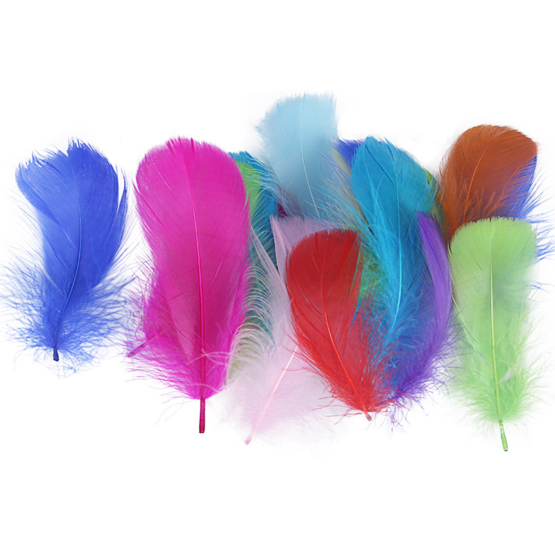 Picture of Special offer about 100 colored small floating feathers goose feather diy jewelry festival scene decoration filler feathers
