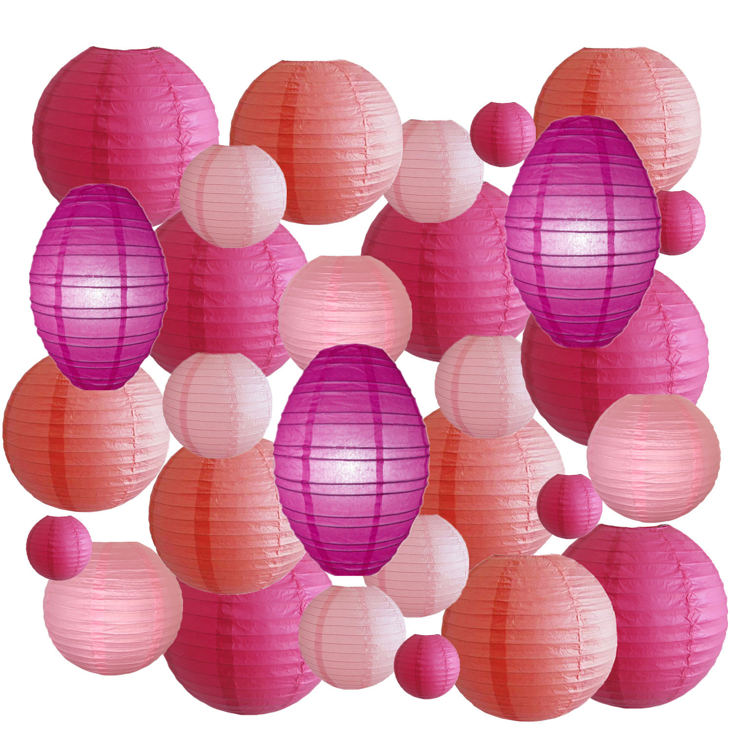 Picture of Spring, Summer, Autumn and Winter Colorfulful Paper Lanterns Round Foldableable Paper Art Combination Set Hanging Lanterns