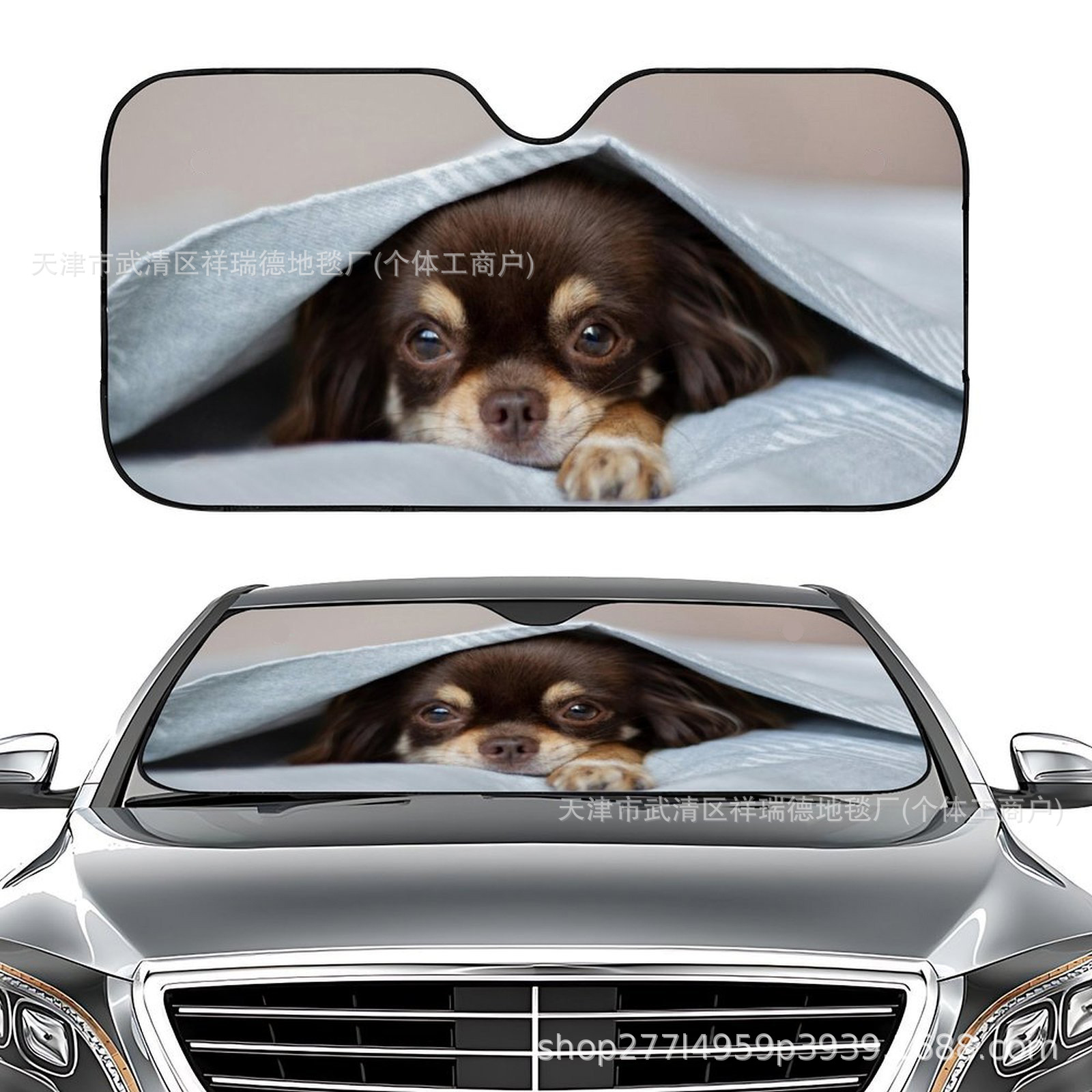 TEMU Hot Selling Cartoon Animation Element Printing Car Front Glass Sun Visor Heat Insulation Sun Protection Hood