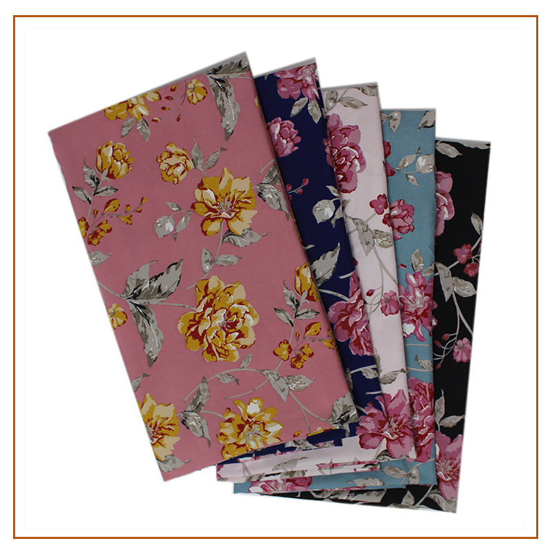 Chiffon Beads Fabric All Polyester Printed Fabric Women's Clothing Japanese and Korean Shirt Dress Cheongsam Popular Outer Single Flower Shape