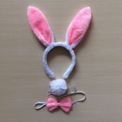 Picture of Cross-border Easter Plush Sequin Rabbit Headband Three-piece Set Ears Headband Bow Ties Children's Festival Performance Road