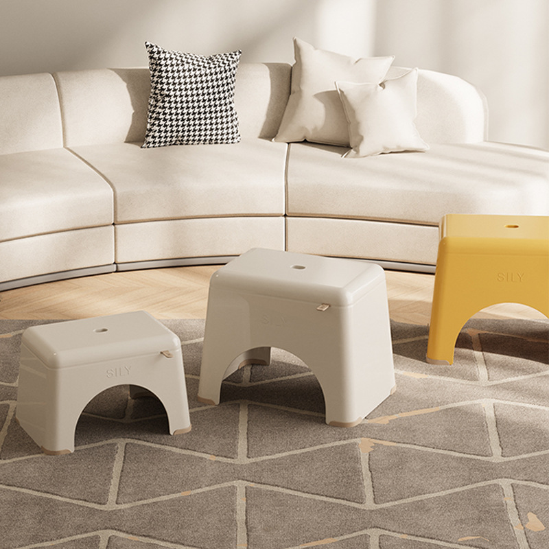 Plastic Stool, Shoe Changing Bench, Creative Small Stool, Living Room Home Storage Bathroom Non-Slip Low Stool