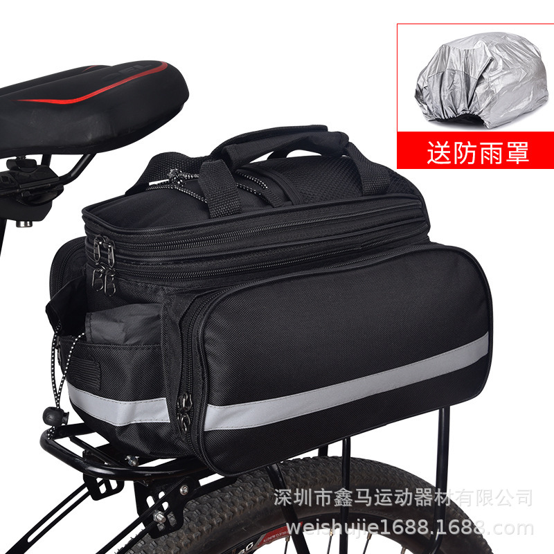 Bicycle rear carrying bag with rain-proof cover camel bag rear shelf bag large capacity can expand cycling factory wholesale