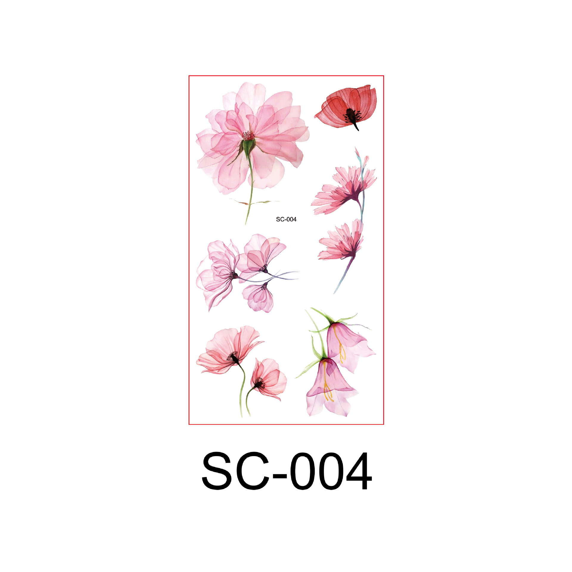 Picture of Watercolor Flower Small Fresh Antique Tattoo Sticker Hand Back Collarbone Chest Sexy Cover Scar Flower Arm Tattoo Sticker