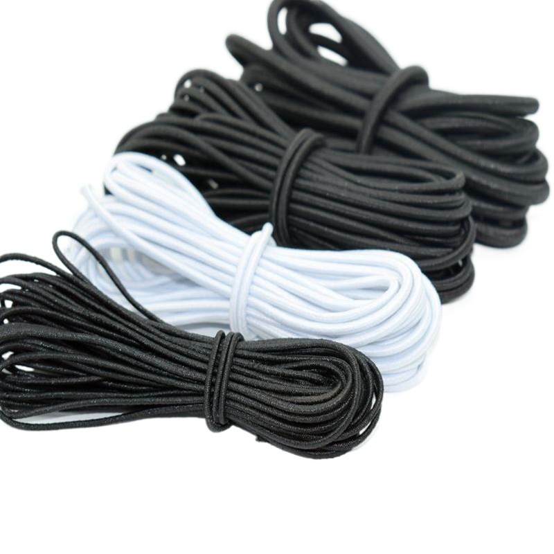 Manufacturers supply 1.0MM-15MM black latex elastic rope trampoline rubber rope round elastic leather rope beaded rope