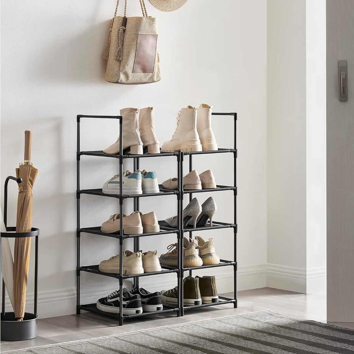 Picture of Cross-border wholesale dustproof storage rack dormitory iron shoe cabinet multi-layer non-woven door household simple shoe rack
