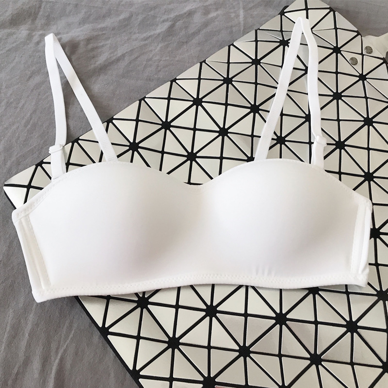 Picture of Cross-border Non-slip Strapless Small Chest Gathering Underwear Beautiful Back Tube-wrap Chest Summer Thin Cup Thin Shoulder Strap Traceless Bra