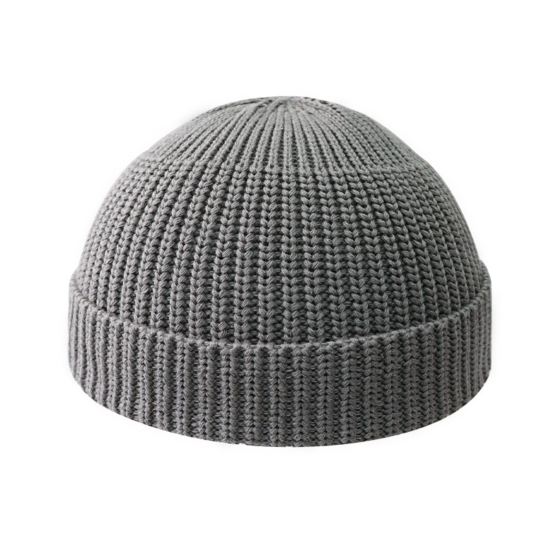 Picture of Cross-border Autumn and Winter Solid Color Light Plate Knitted Hat Warm Wool Hat Men's Trendy Brand Women's All-match Dome Guapi Hat Cold Hat