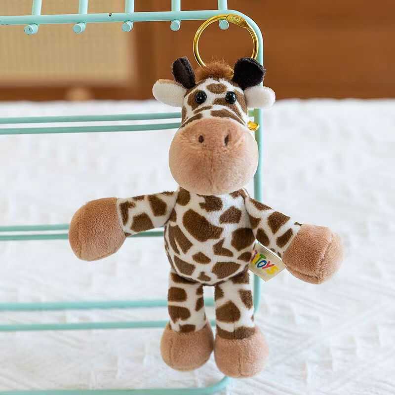 Picture of Lion Pendant Animal Keychain Tiger Zebra Raccoon Turtle Dog Wolf Dog Backpack Bag Pendant Doll