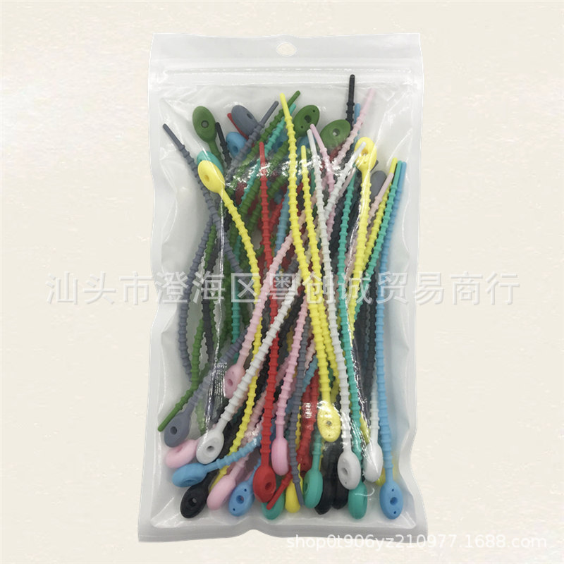 Colorful Soft Rubber Tadpole Cable suit Earphone Line Tying Rope Data Line Storage Arrangement Winding Wire Cable Tie